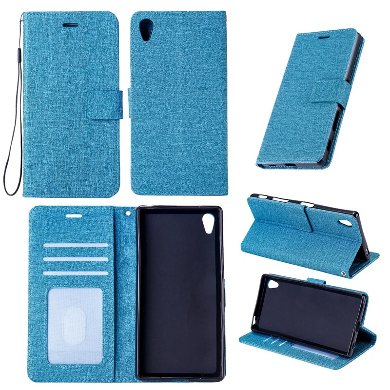 Linen Leather Cases For Sony Xperia XA XA1 XA2 Plus XZ2 2017 XZ1 Wallet Flip Mobile Phone Fundas with Strap |