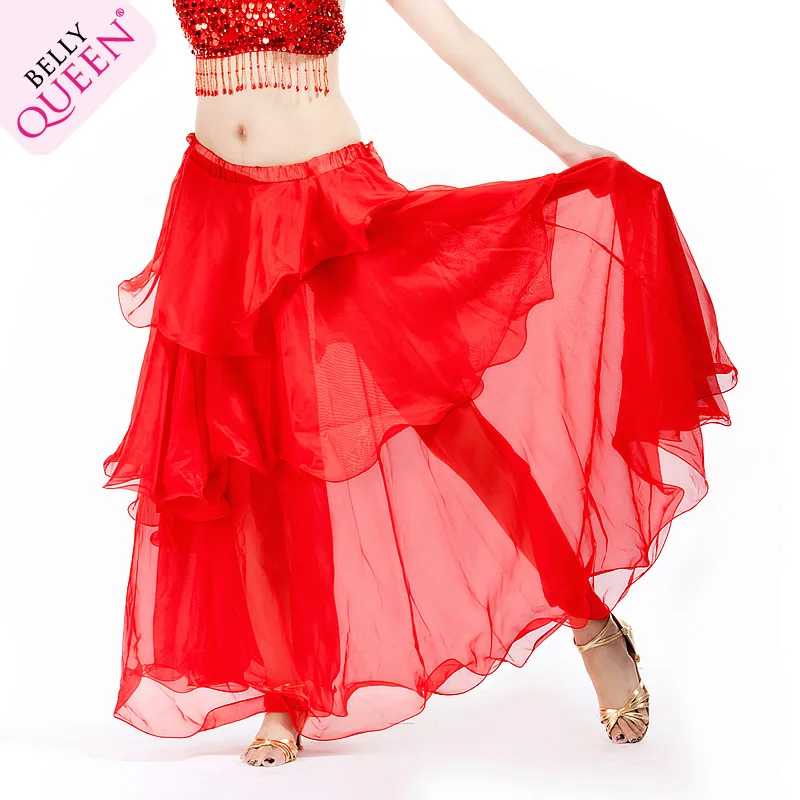 

2017 Time-limited New Arrival Women Acetate Bellydance Costume Woman Professional Chiffon Skirt Belly Dance 12colors