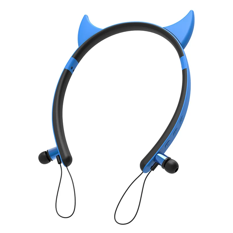 Cow Blue Новые Bluetooth наушники с кошачьими ушками ДИЗАЙН ДЕВУШКА Магнитная беспроводной Hifi стерео музыка гарнитура для мобильного телефона - Цвет: Cow Blue