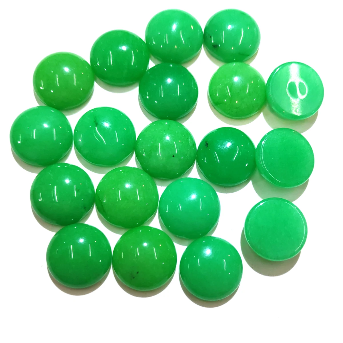 

10 PCS Malaysian Jade Natural Stones Cabochon 12mm 14mm 16mm 18mm 20mm Round No Hole for Making Jewelry DIY