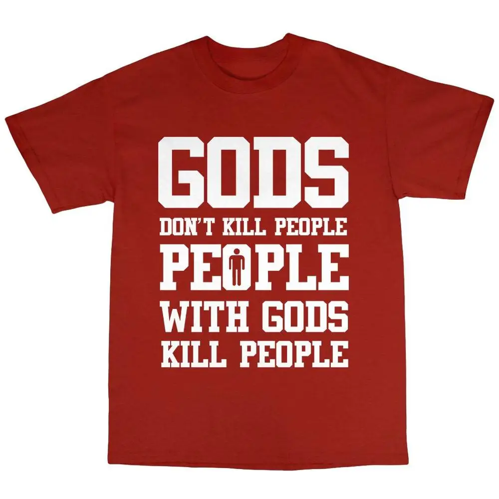 

God'S Don'T Kill People Atheist T-Shirt Premium Cotton Evolution Athiesm New 2019 Fashion Men Summer Style T Shirt Cool Tees