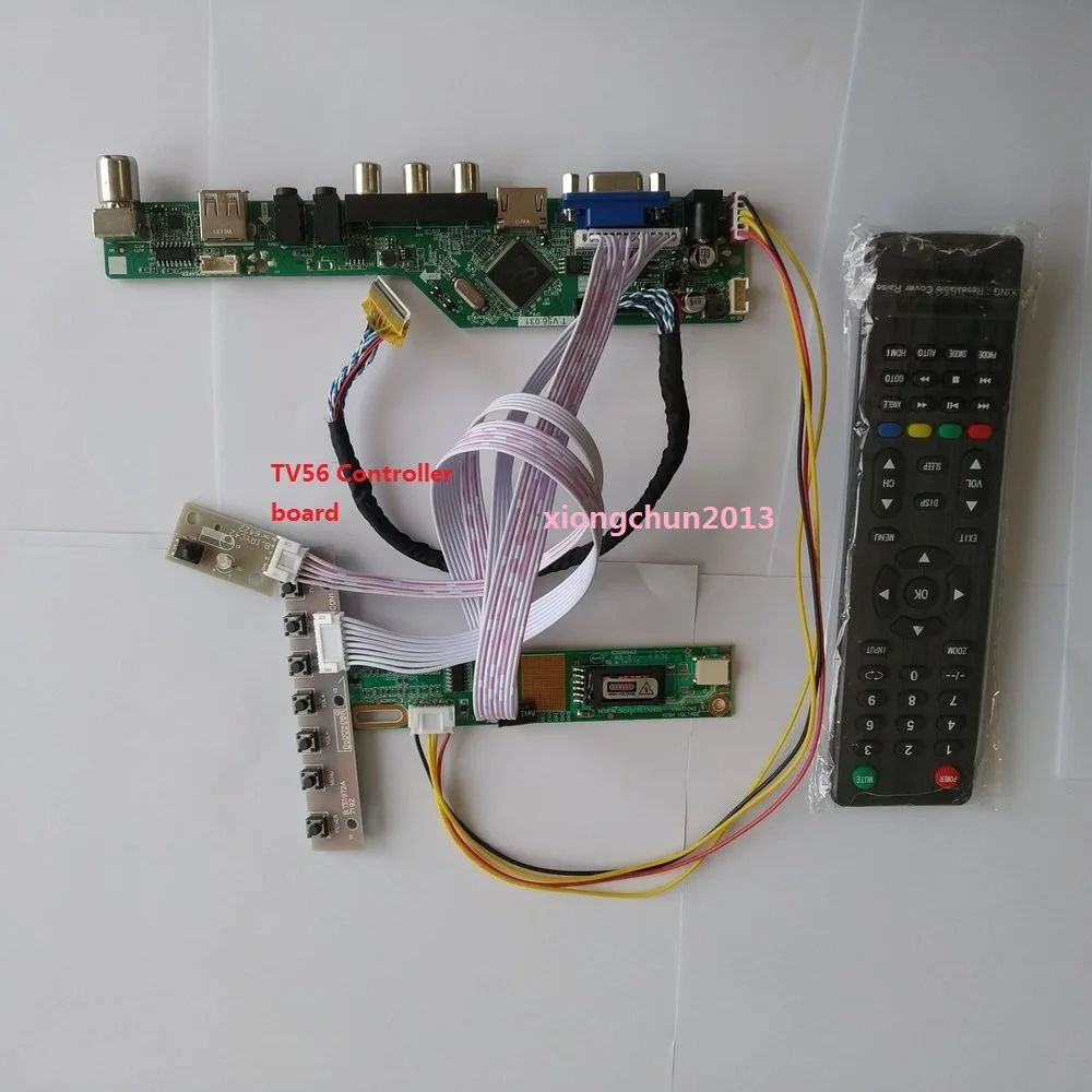 

TV56 HDMI AUDIO card USB AV 1 CCFL lamps LCD LED TV Controller driver Board VGA For LP154WX4 1280*800 panel screen 15.4"