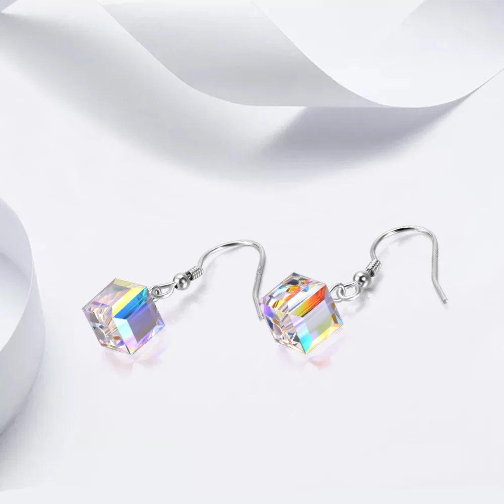 Серьги подвески AOBOCO из серебра 925 пробы с кристаллами Сваровски|Серьги-подвески| |