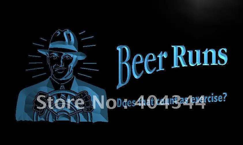 

LB119- Beer Runs count as exercise LED Neon Light Sign home decor crafts