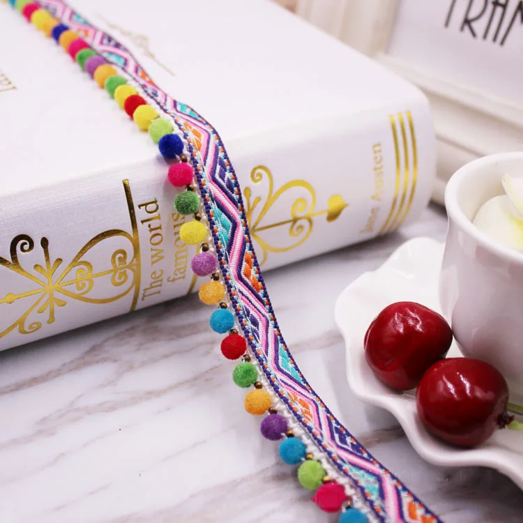 Meetee 10yards/lot 2CM Color Jacquard Ribbon DIY Beads Handmade Lace National Style Clothing Accessories ZK5112 | Дом и сад