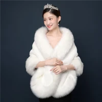 formal warm short faux fur bridal wraps winter soft ladies special occasion party wrap shawl bolera for women ivory