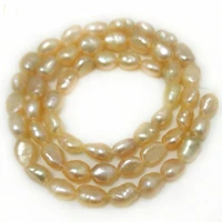 16 inches 6 7mm natural pink barqoue rice nugget pearl loose strand
