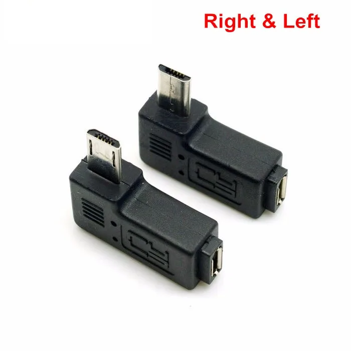 9mm Long plug Connector 90 Degree Right &amp Left Angled Micro USB 2.0 5Pin Male to Female M F Extension connector Adapter | Компьютеры и