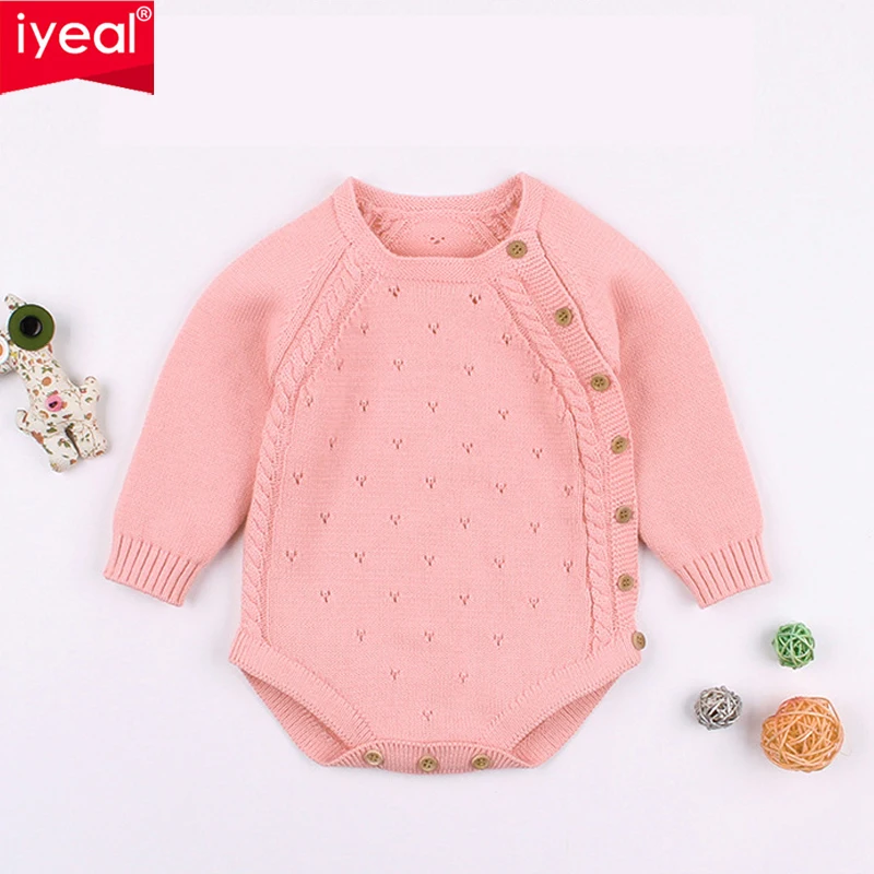 IYEAL комбинезон для детей Вязаный свитер новорожденных девочек на осень