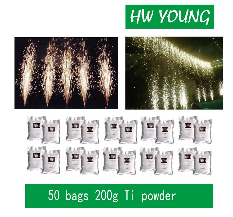 HWyoung 50 мешков/200 г оптовая продажа ti порошок холодная Искра фейерверк машина Свеча