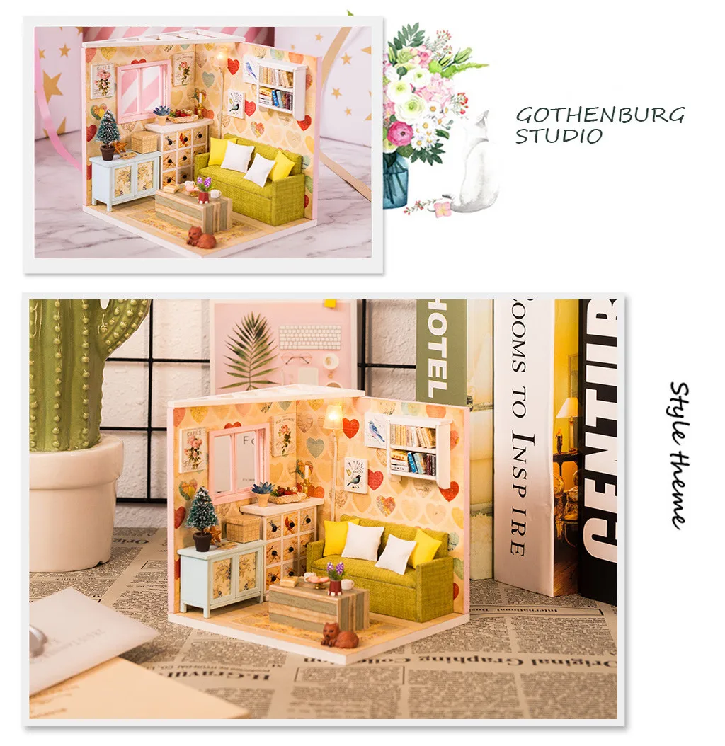 Кукольный дом игрушки для детей миниатюрные Diy головоломки игрушка кукольный