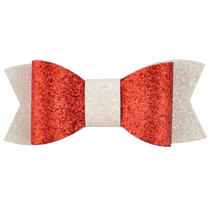 2.8 Inch Hair Bows for Girls Leather Glitter Cute Clips Alligator Korean Accessories Teens Kids Toddlers | Детская одежда и обувь