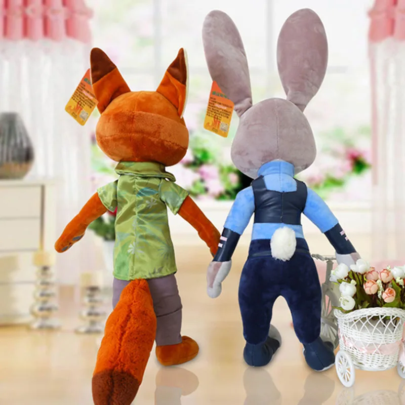 Disney Zootopia 40 см ручная кукла милый мультфильм кролик Джуди Фокс Ник плюшевые