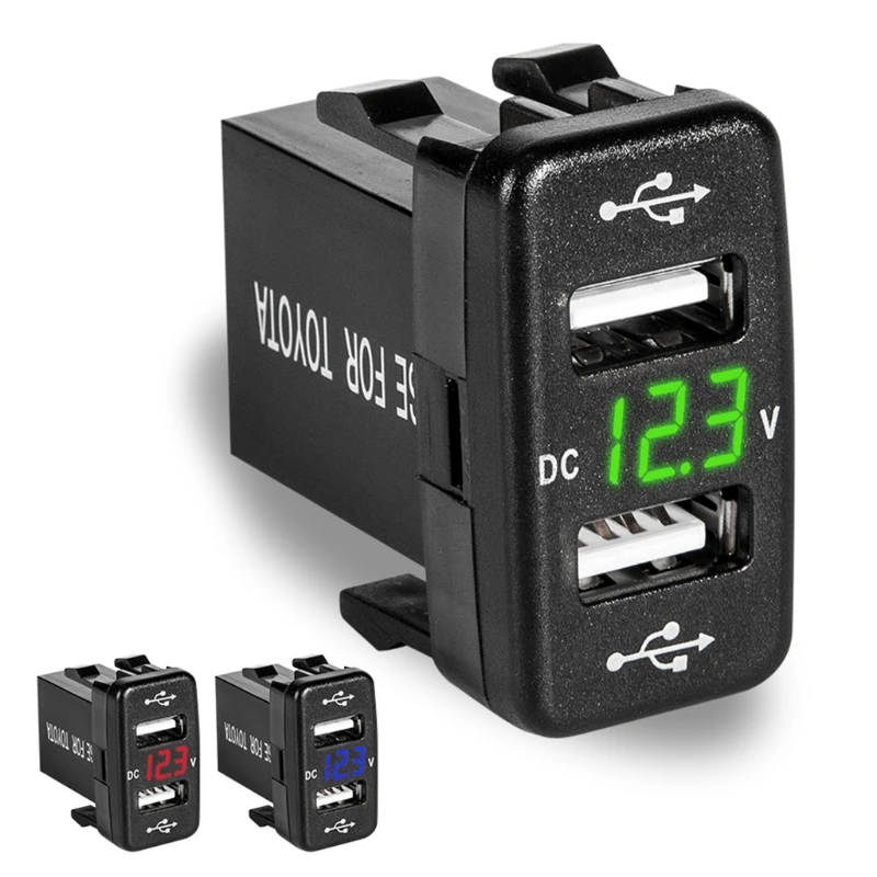 DC 12 В USB гнездо зарядное устройство измеритель напряжения вольтметр