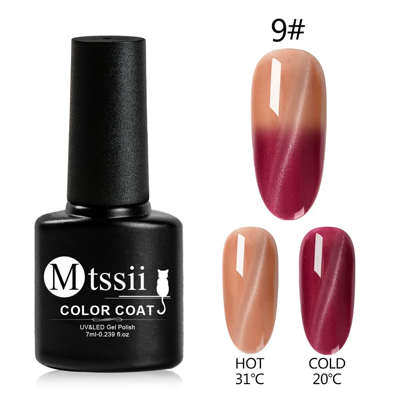 

Mtssii 3pcs/set Magnetic Thermal Nail Gel Temperature Change Cat Eye Nail Gel Colorful Nail Polish Lasting Soak Off Gel Lacquer