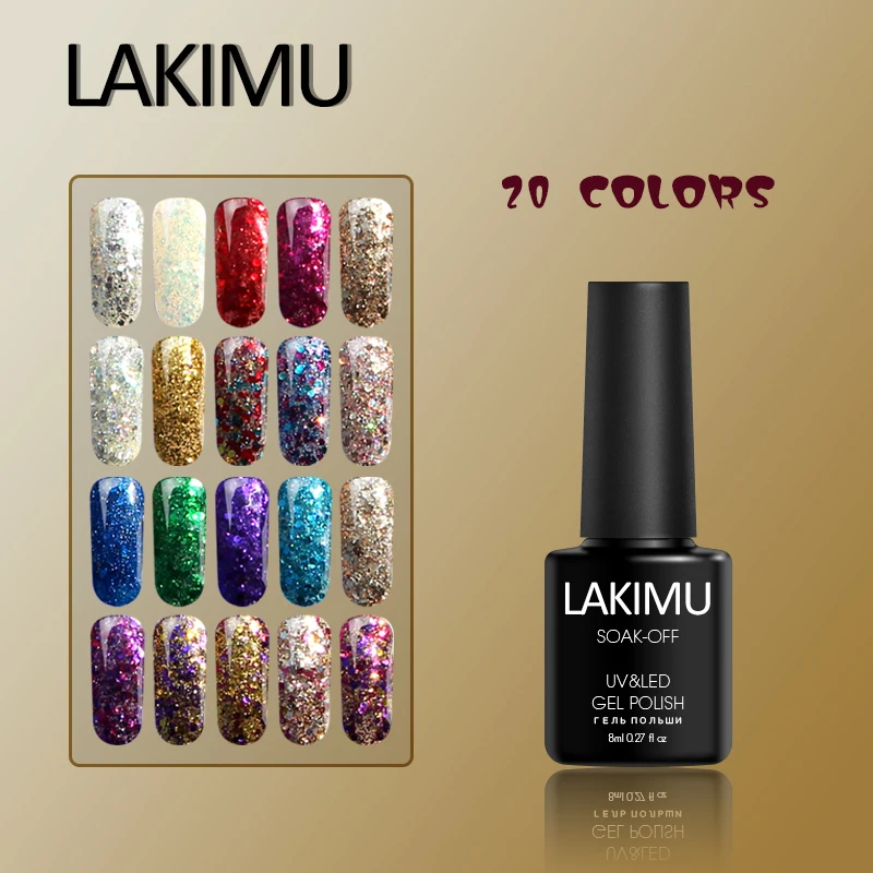 LAKIMU Полупостоянный лак для ногтей УФ Гель-лак Vernis замачивающая блестящая