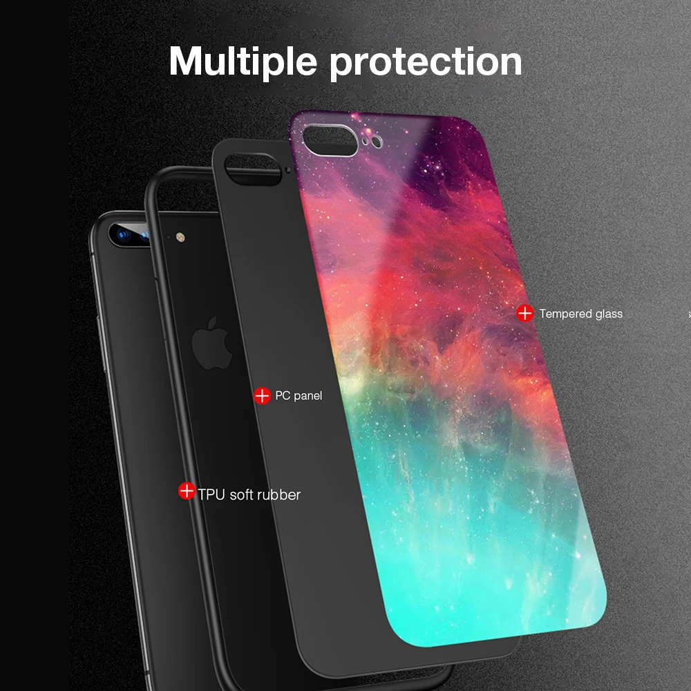 Чехол из закаленного стекла Eqvvol для Huawei Mate 20 10 Pro P20 P30 Lite Honor 9 8 P9 P10 Звездный чехол