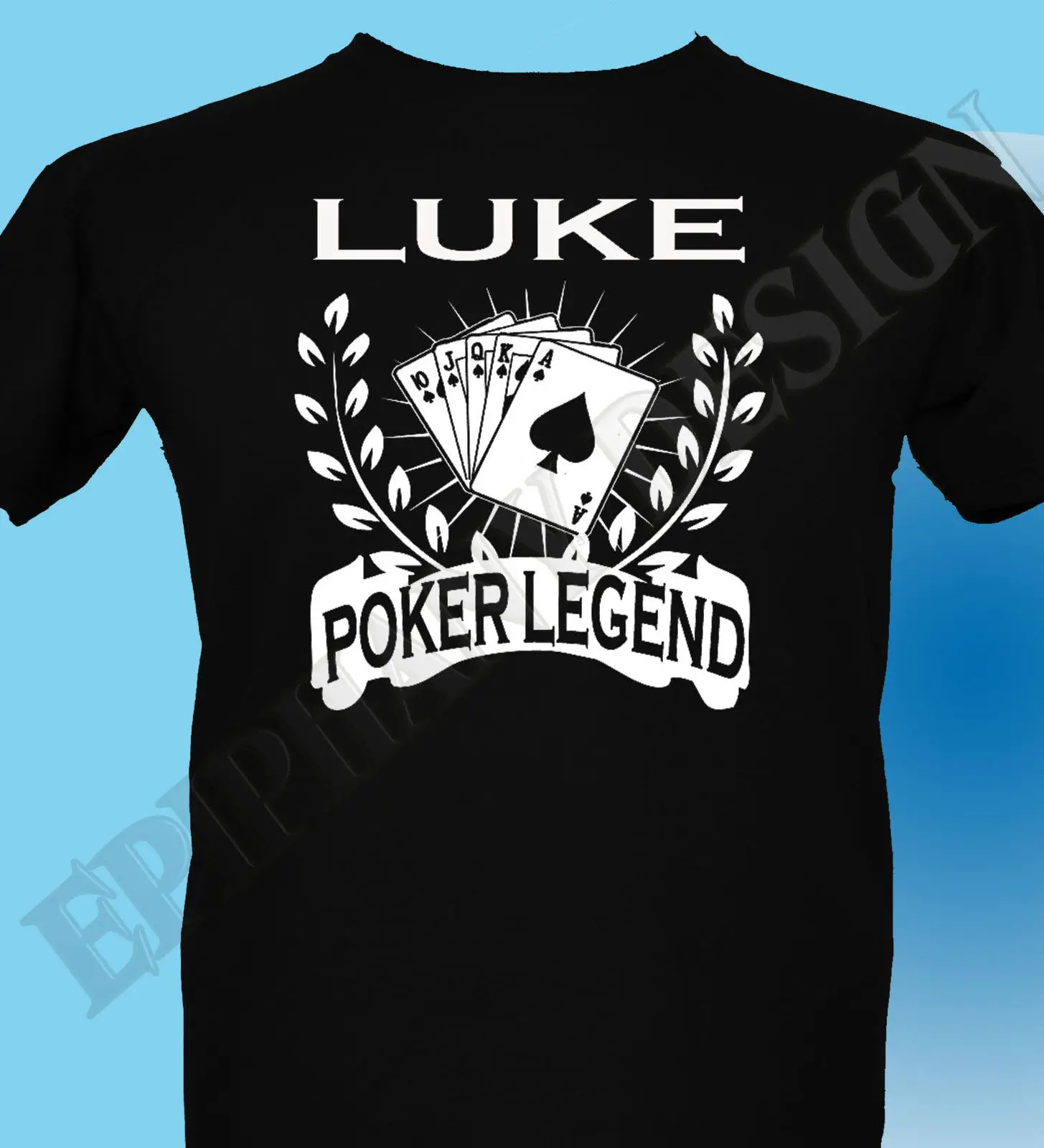 

High Quality Casual Printing Tee Personalised Poker T-Shirt Add Name of Your Choice Great Gift 3XL 4XL 5XL Mens Summer T-shirt