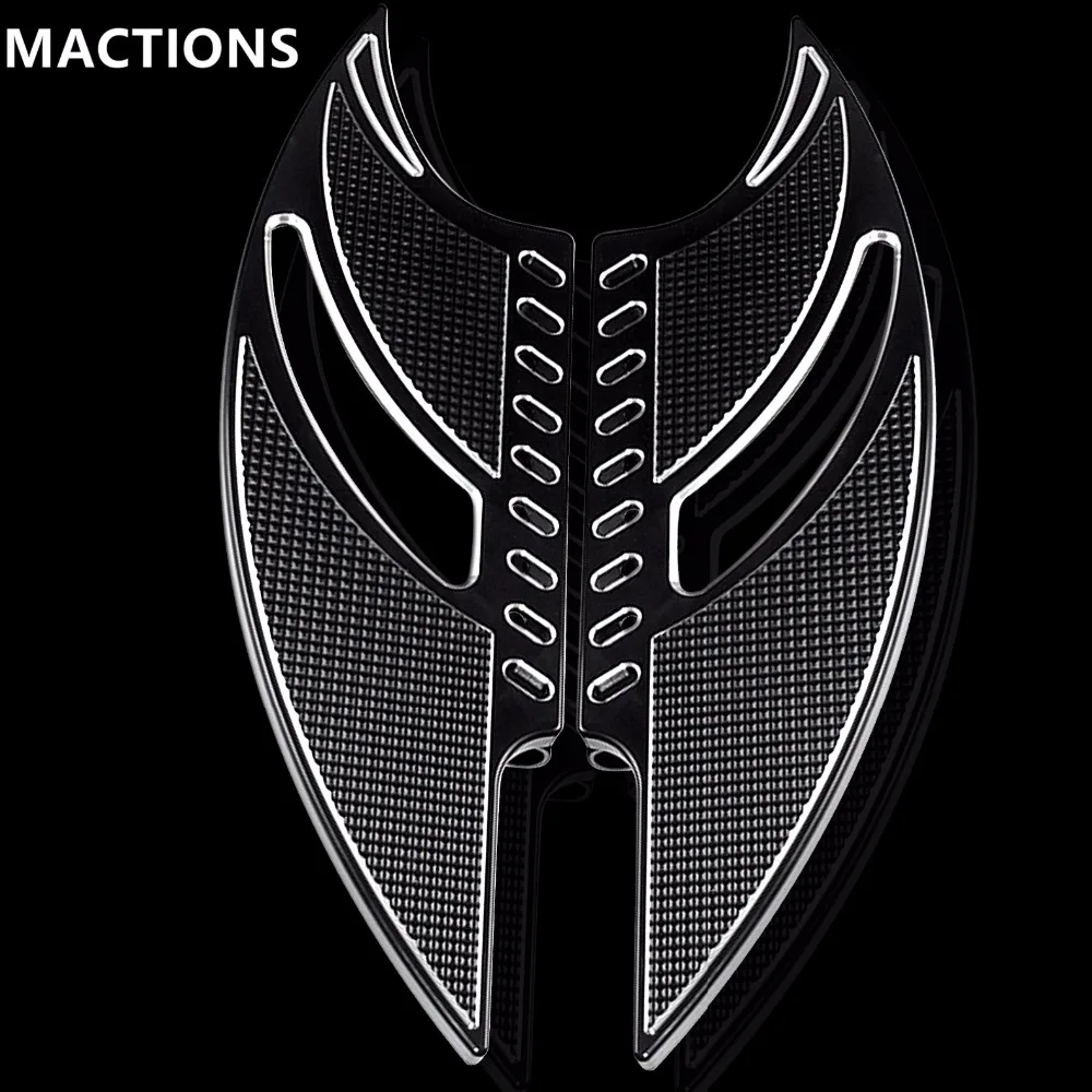 Черные ножные подстилки Tomahawk с ЧПУ передние направляющие для ног моделей Harley Touring