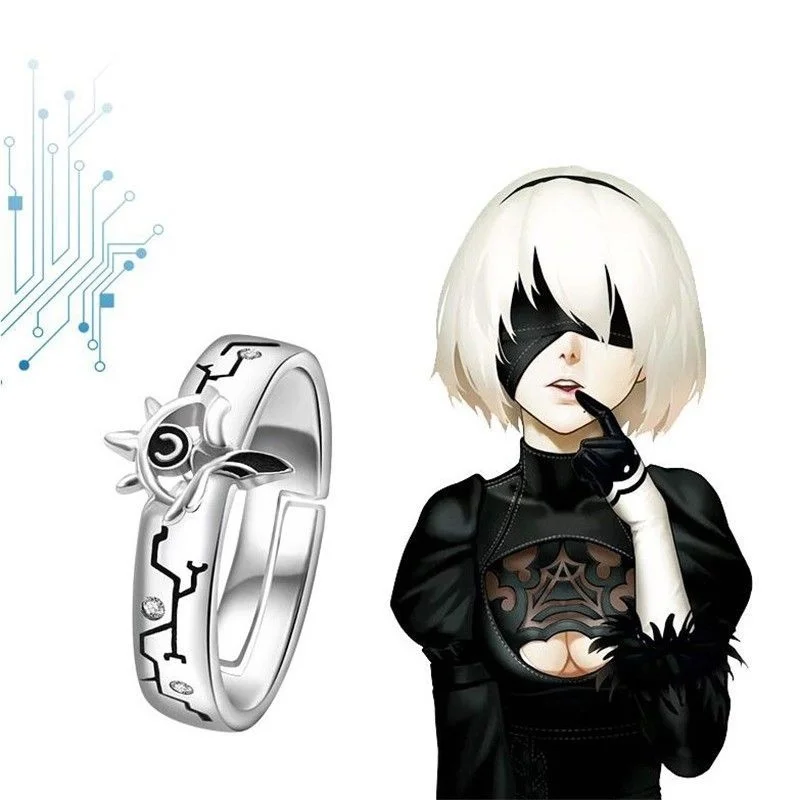 Игра NieR:Automata YoRHa No.2 тип B 2B серебро 925 пробы кулон кольцо косплей ювелирные изделия