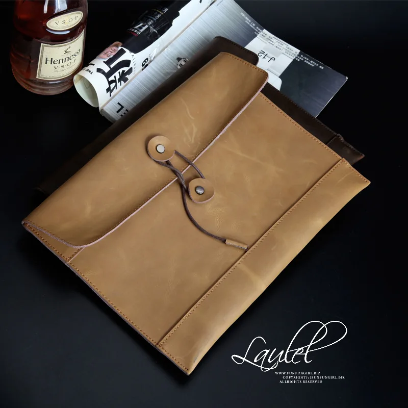 Men's Envelope Genuine Leather Male Clutch Bag Cowhide Casual Tote Big Capacity Phone Card Money Pouch Bag Business Pock Gift