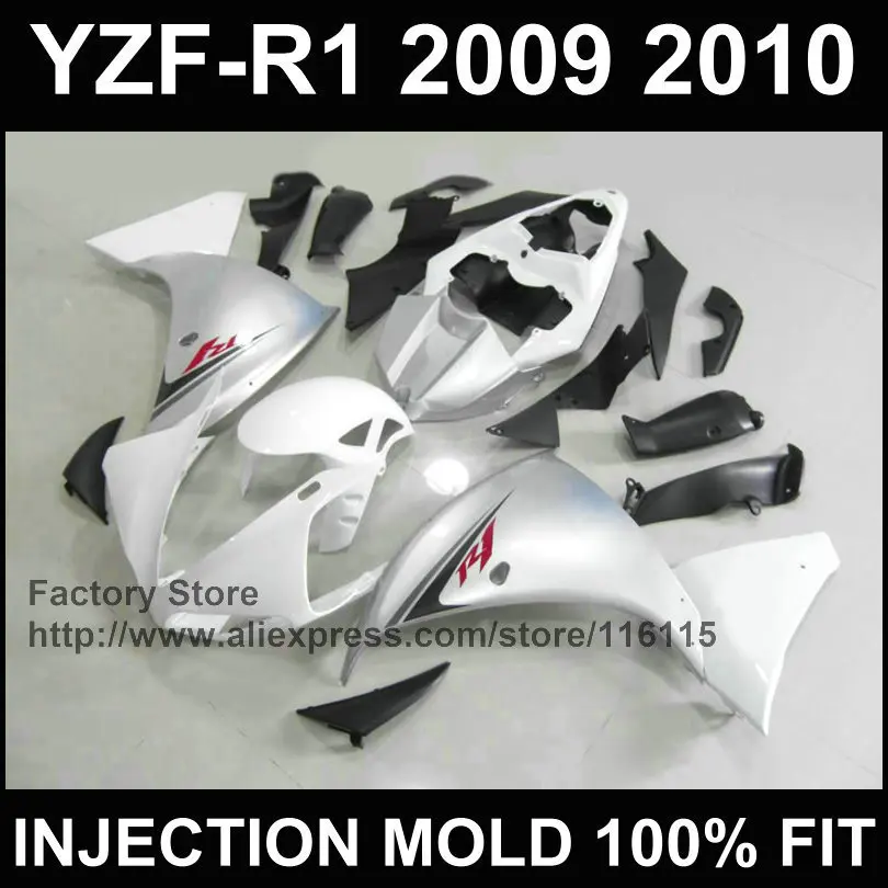 

Комплект обтекателей из АБС-пластика для YAMAHA 2009 2010 2011 YZFR1 09 10 11, серебристо-белый обтекатель YZF R1