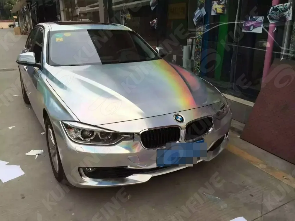 Стайлинг автомобиля лазерная хромированная Автомобильная виниловая пленка