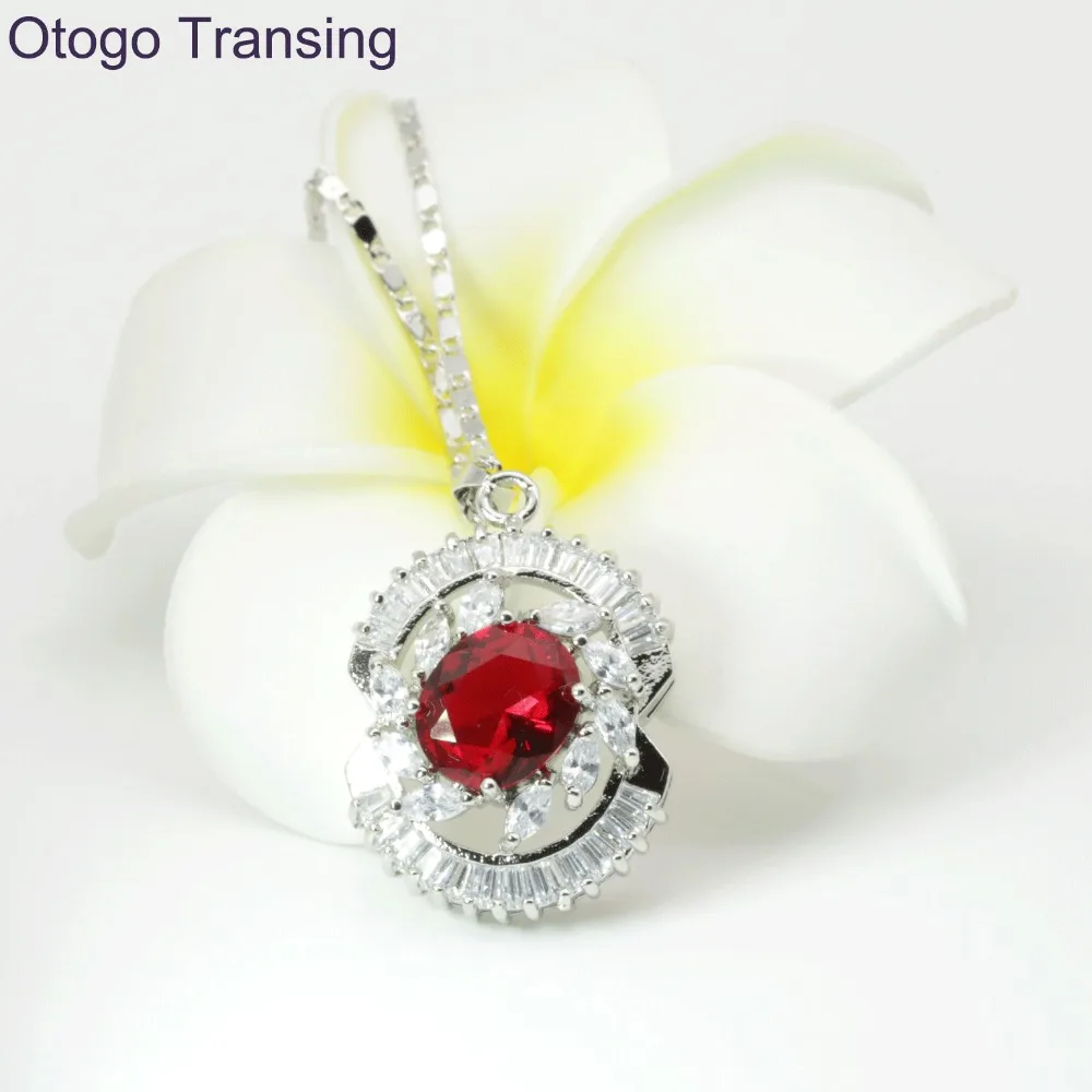 Otogo Новый Желтый Цвет Красный Циркон Свадебные с ожерелья/серьги/Кольцо