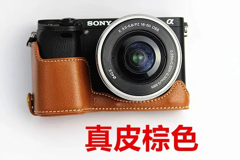 Сумка для камеры из натуральной кожи чехол Sony A6000 A6300 A6400 профессиональный модный