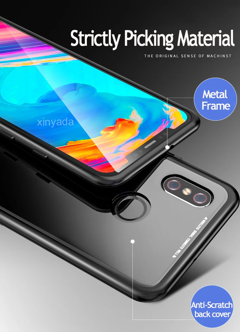 Магнитный бампер стеклянный чехол для Xiao mi 8 Pocophone F1 8SE mi 8 Lite Red mi 6 Note 7 Pro 5 6A mi 6X A2 металлический магнитный чехол