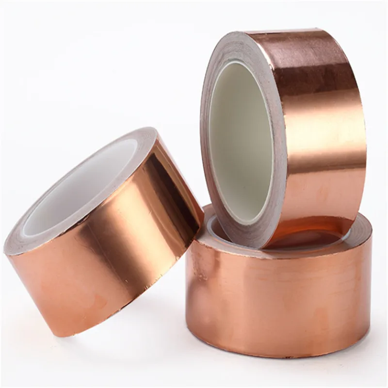 

Best selling 20m electrical tape single conductive copper foil tape with 5/6/8/10/12/15mm Width EMI Shielding Heat Resist Tape