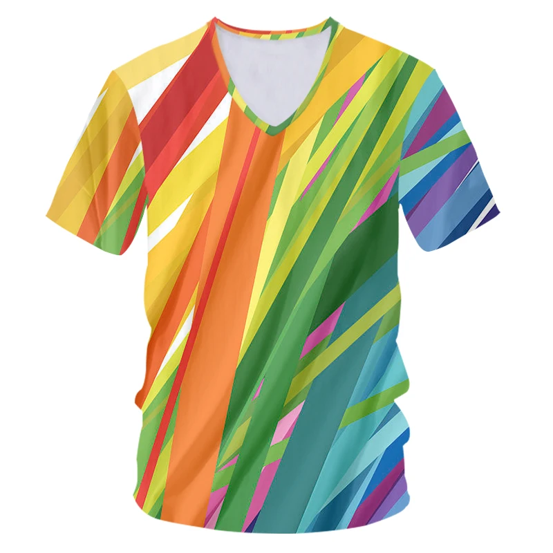 OGKB тенниска с треугольным вырезом для женщин/мужчин крутая печать Радуга Король