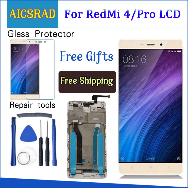 ЖК-дисплей AICSRAD 5,0 'для XIAOMI Redmi 4 Pro, сенсорный экран с рамкой для XIAOMI Redmi 4 Prime, сменный ЖК-дисплей ЖК-дисплей AICSRAD 5,0 'для XIAOMI Redmi 4 Pro, сенсорный экран с рамкой для XIAOMI Redmi 4 Prime, сменный ЖК-дисплей