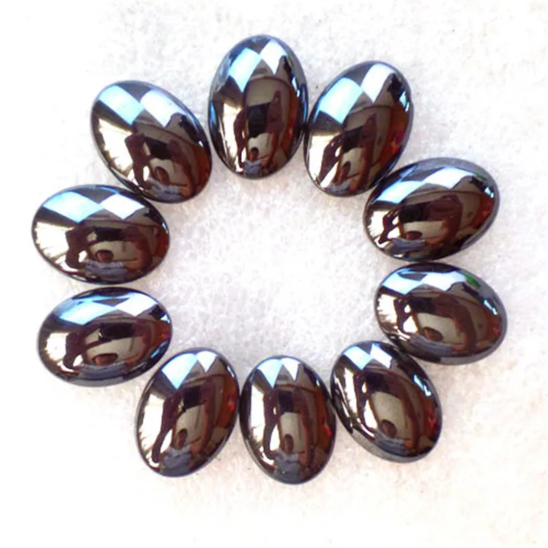 (10 шт./лот) оптовая продажа Овальный Кабошон Из Натурального Гематита 13x18 мм