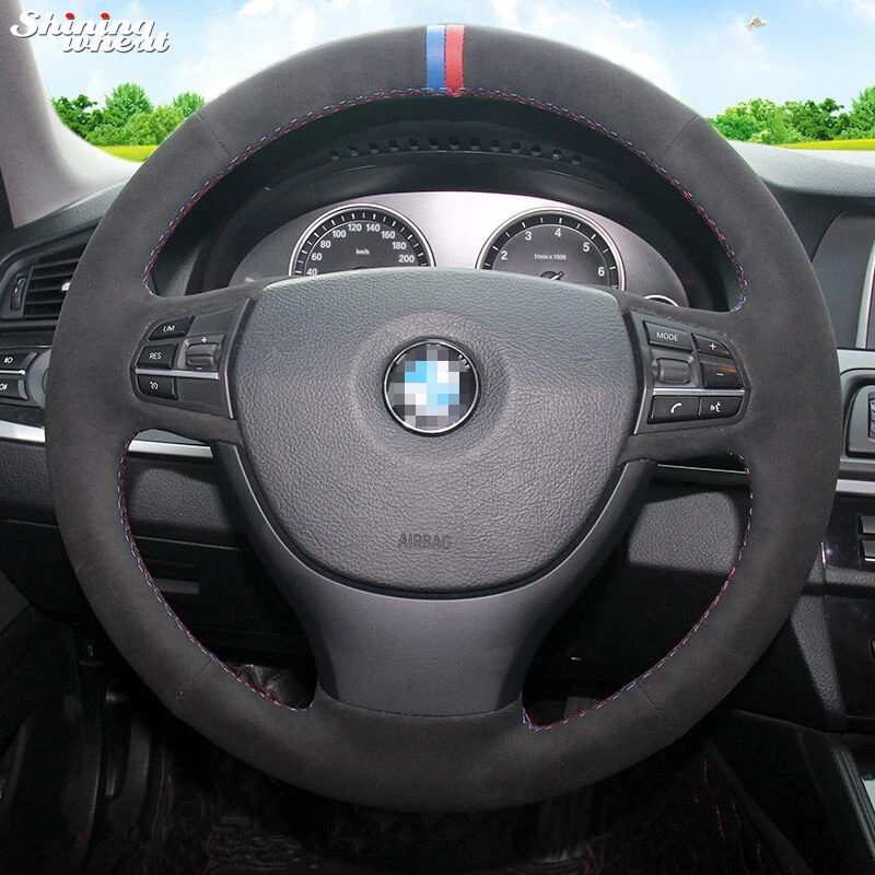 Ручная строчка из черной замши BANNIS для BMW F10 523Li 525Li 2009 730Li 740Li 750Li|Чехлы на руль| |