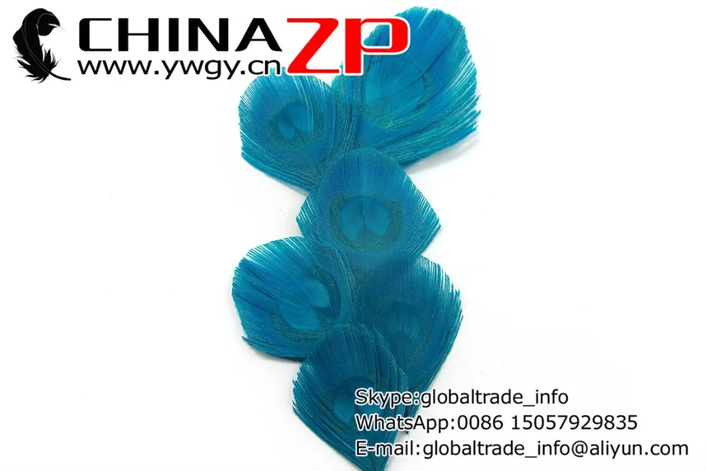 Завод CHINAZP 100 шт./лот отборные окрашенные бирюзовые Окрашенные Перья павлина для