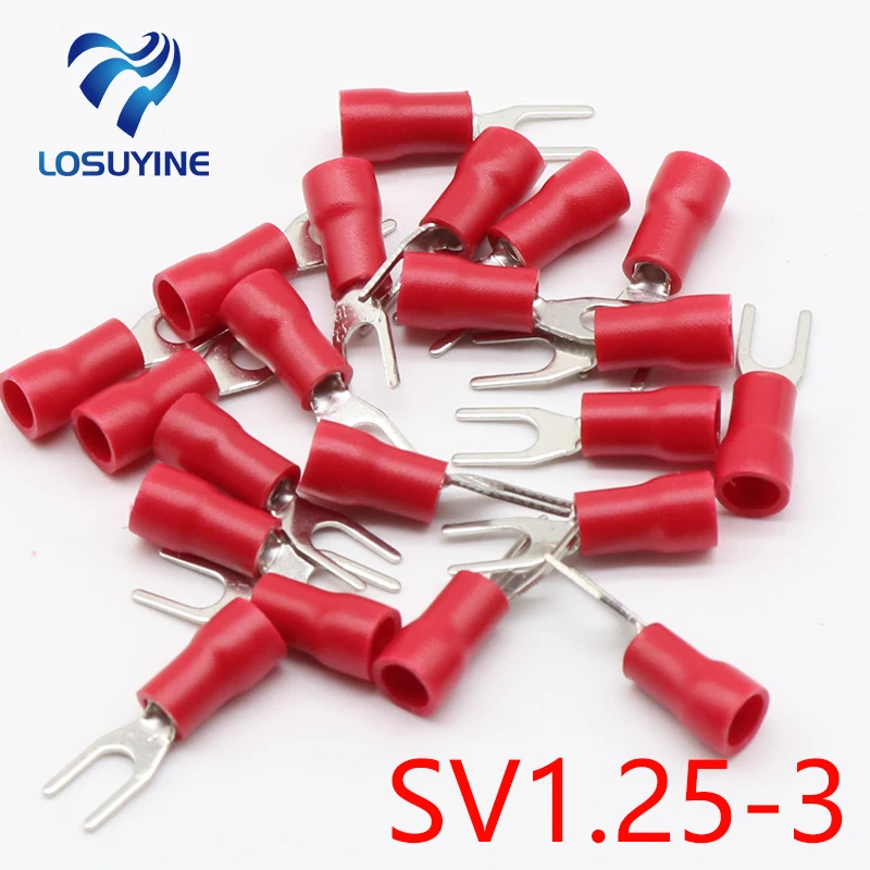 SV1.25 3 красный концевой Кабельный соединитель Изолированные Наконечники провода