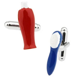 

Бесплатная доставка Новинка Запонки зубные щетки и зубная паста дизайн синий красный цвет подарок для дантиста мужские запонки оптом и в ро...