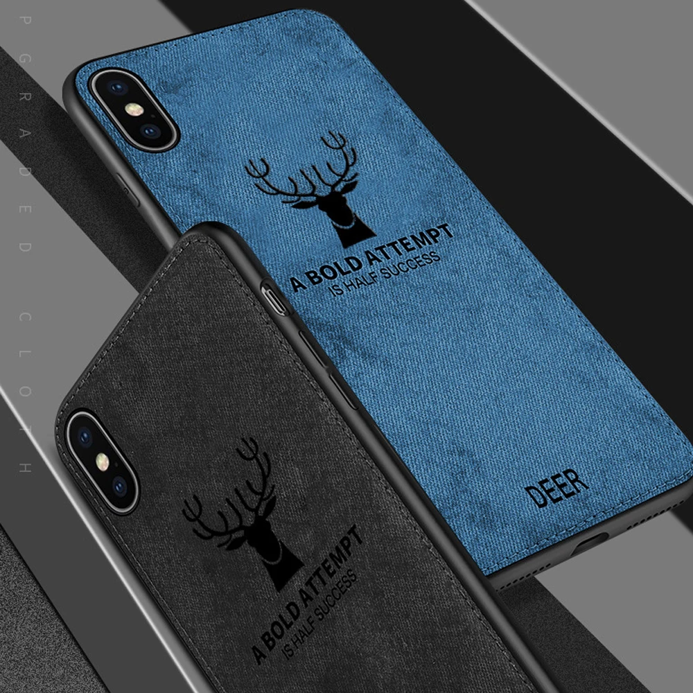 Fabric Cloth Deer Phone Cases For iphone 7 8 Plus 6 6S X XS MAX XR Cover Fashion Luxury Ultra Thin Soft Mobile Accessories | Мобильные