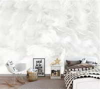 beibehang custom wallpaper 3d photo mural modern minimalist abstract pure white feather living room papel de parede 3d wallpaper