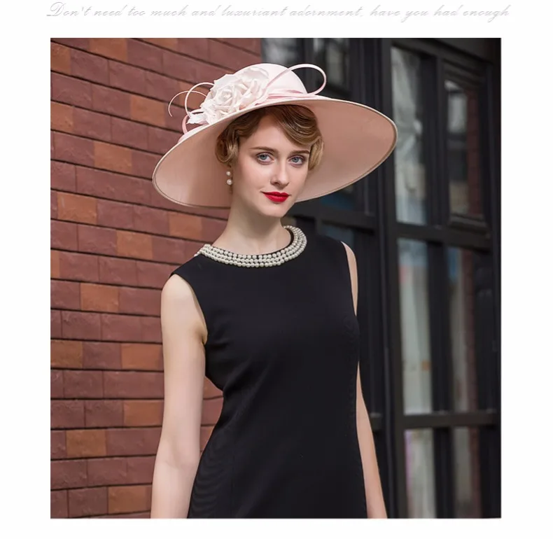 Женская новая шляпа Fedoras, Женская английская официальная летняя шляпа, женская Европейская и американская розовая шляпа, B-8191