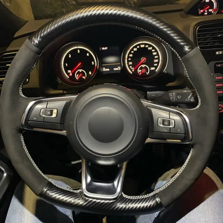 Style6 HuiER DIY ручной пошив чехол рулевого колеса автомобиля замша кожа для Volkswagen Golf 7 GTI Golf R MK7 VW Polo GTI Scirocco - Название цвета: Style6