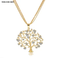 toucheart personalized crystal tree necklaces pendants gold color necklaces for women wedding engagement jewelry sne160113