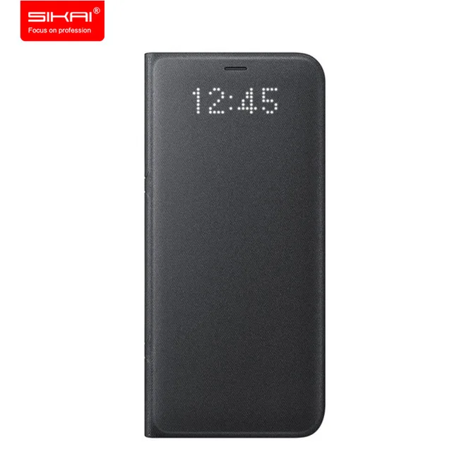 100% Оригинальные светодио дный Флип Бумажник для samsung S8 плюс Смарт кожаный чехол