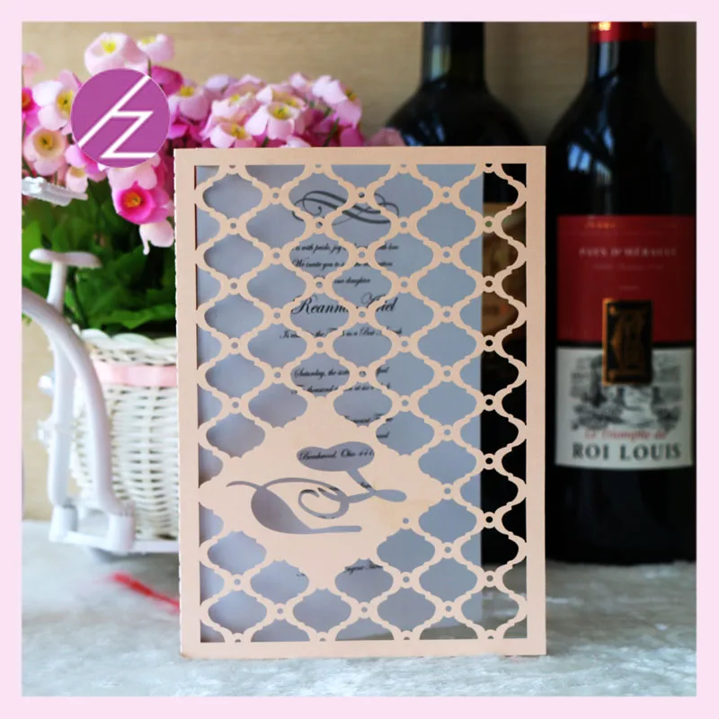 12pcs/lot Luxury Laser cut Paper Printing Wedding Invitations Card chart paper decoration supply Elegant Embossed carton design | Дом и сад