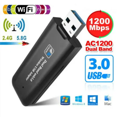 1200 Мбит/с мини USB беспроводной WiFi Lan Сетевой приемник адаптер карты для