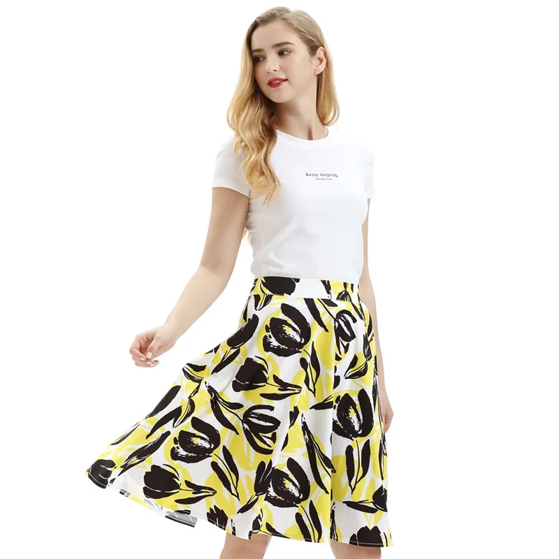 

of 2019 in Europe and the digital printing A word skirt full-skirted skirt hot style in wholesale manufacturers