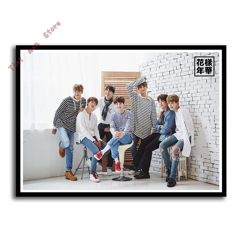 Kpop Bangtan мальчики плакат четкое изображение Живопись Домашний Декор стены Искусство Плакат - Цвет: Тёмно-синий