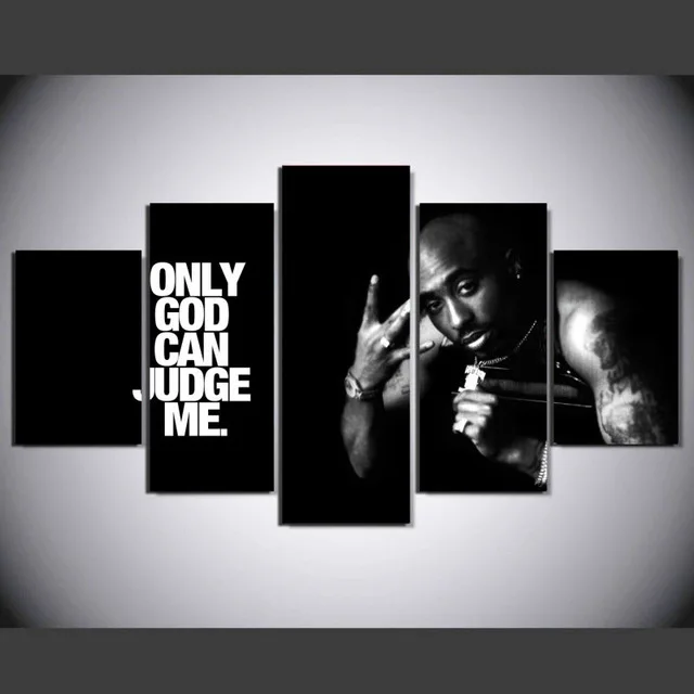 

5 pieces famous singer black and white poster modern home wall decor picture art HD print painting on canvas for living room