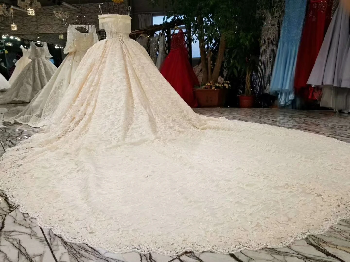 2018 винтажные Элитные Роскошные тюлевые Свадебные платья с шлейфом Vestido De Noiva